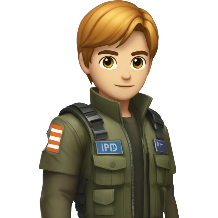 Leon scoot Kennedy with Rookie RPD uniform emoji