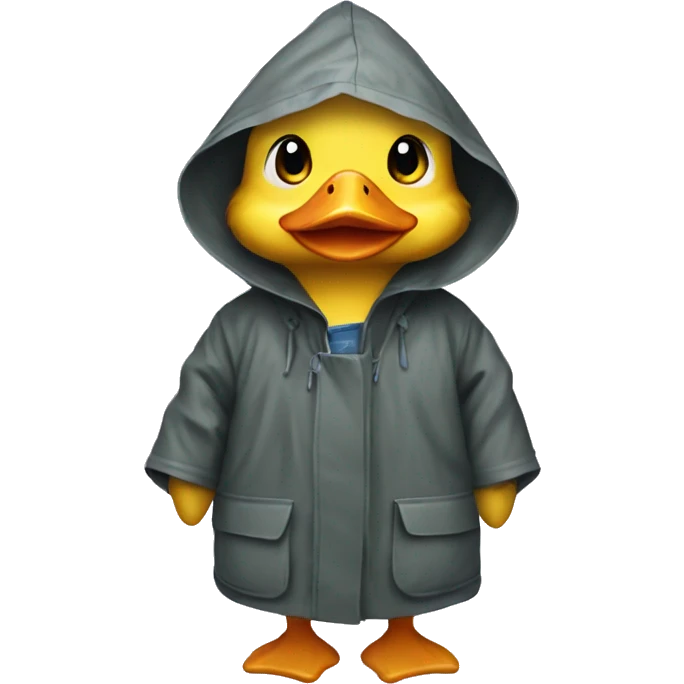 duckling with rain coat emoji