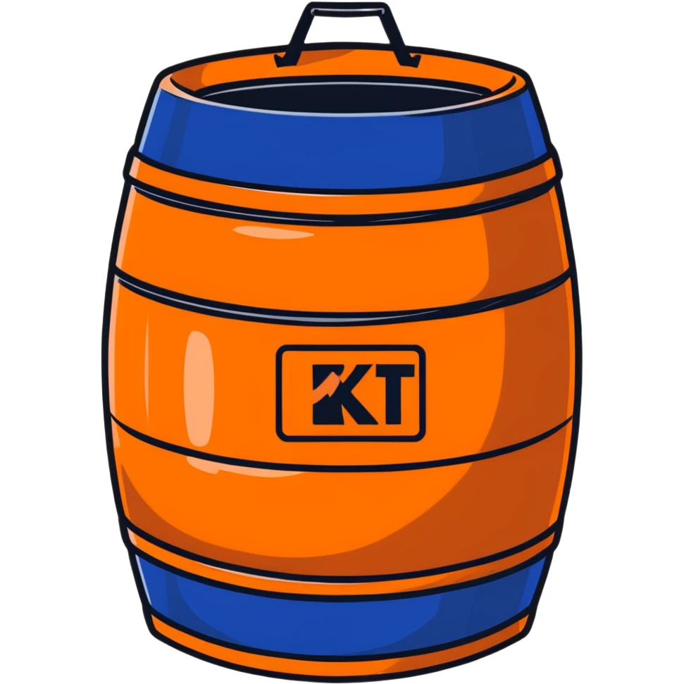 orange road construction barrel with glossy plastic look emoji