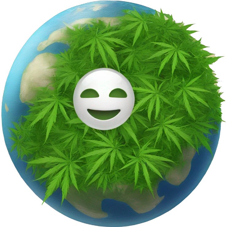 420 on planet earth hemp leaves on the globe  emoji