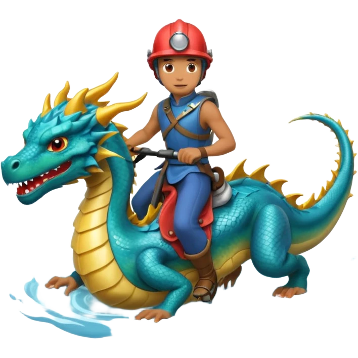man riding water elemental dragon emoji