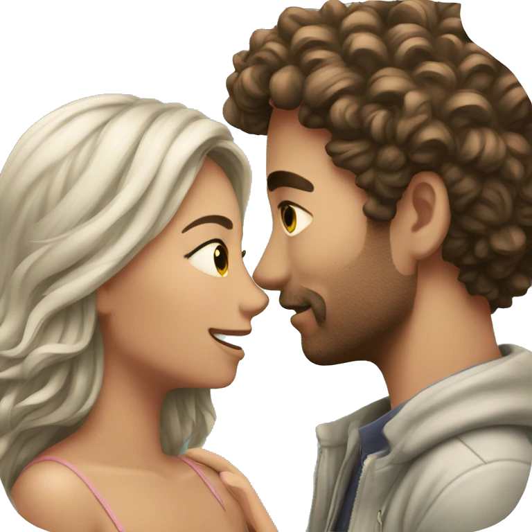 Intimate moment between lovers emoji