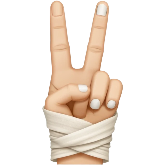 normal middle finger emoji but with the middle finger bandaged heavily emoji