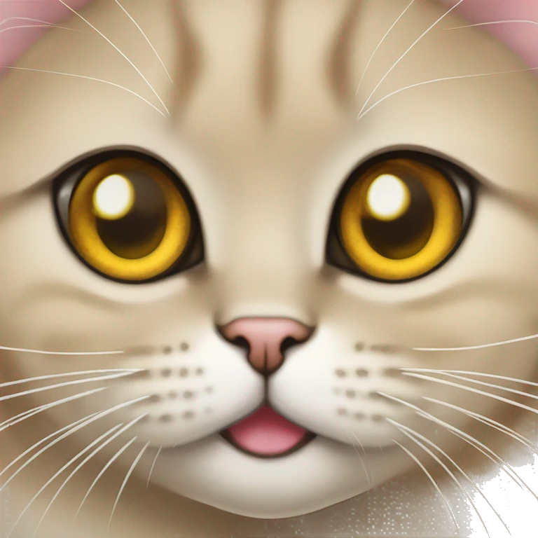 Golden british shorthair cat with big acqua colored eyes and lashes emoji