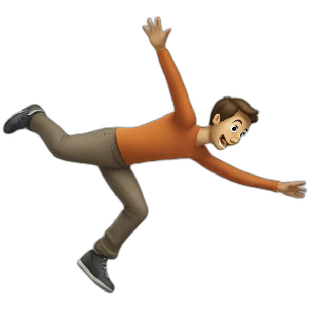 man jumping over a curve facing right side emoji