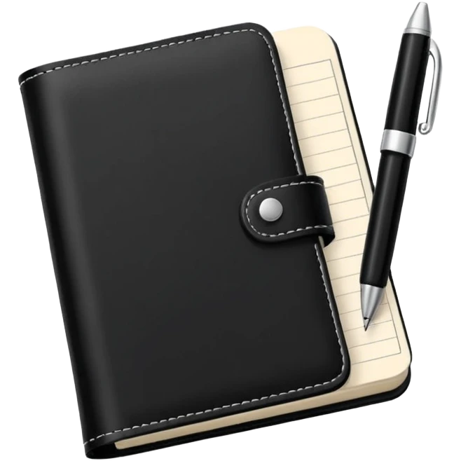 calendar Mini pocket planner with pen emoji