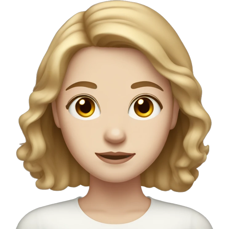 Pale girl with light brown hair and honey brown eyes emoji