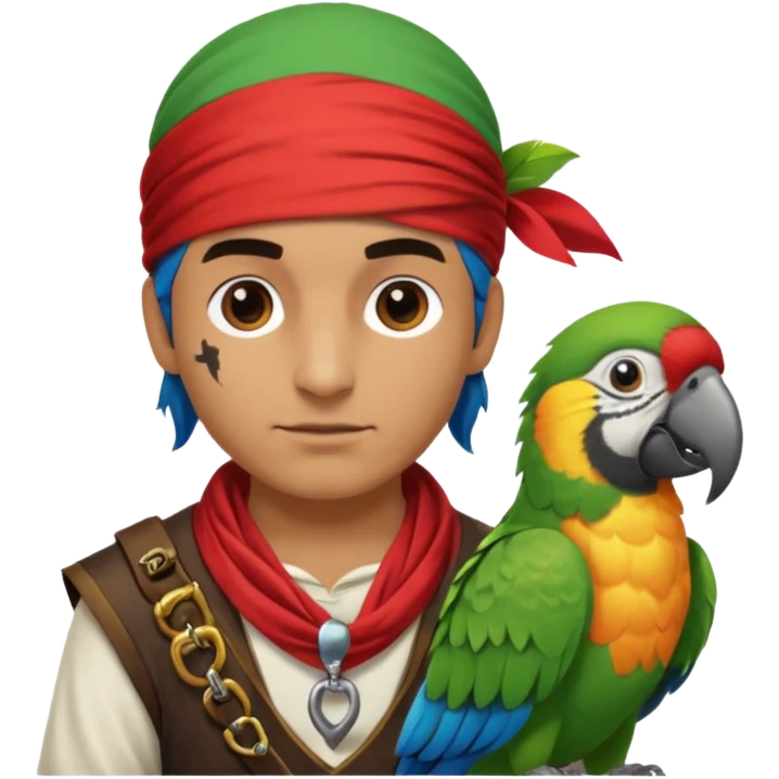 pirate and parrot emoji
