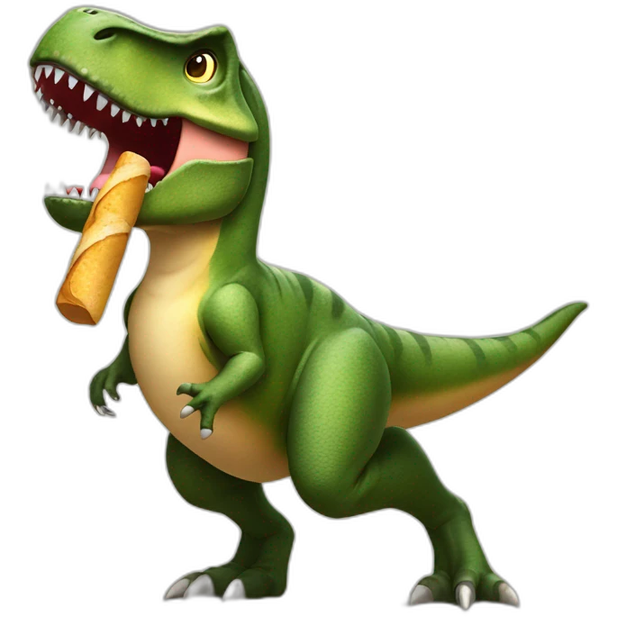 t-rex with a baguette emoji