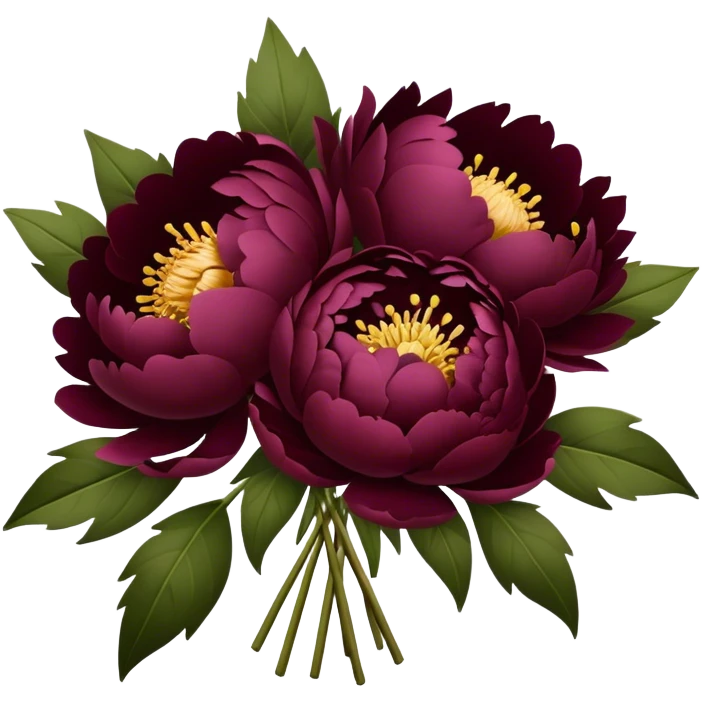 dark burgundy peonie Bouquet emoji