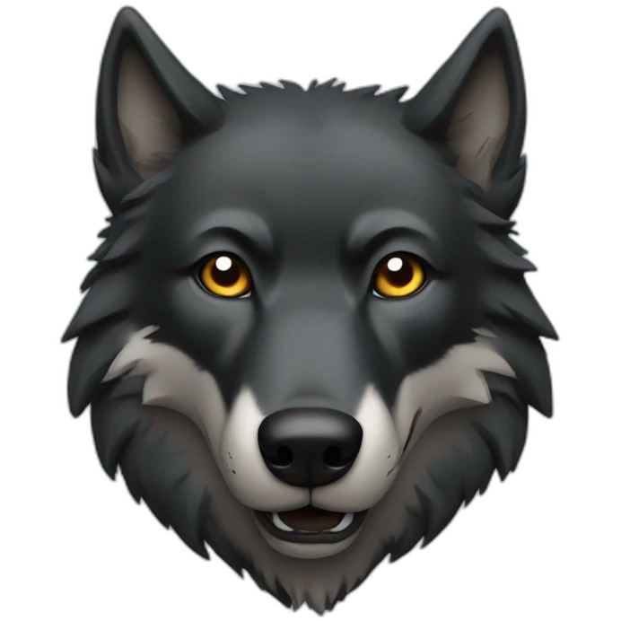large Black wolf head emoji