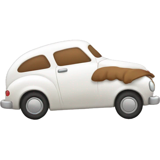 White car sleeping on brown pillow emoji