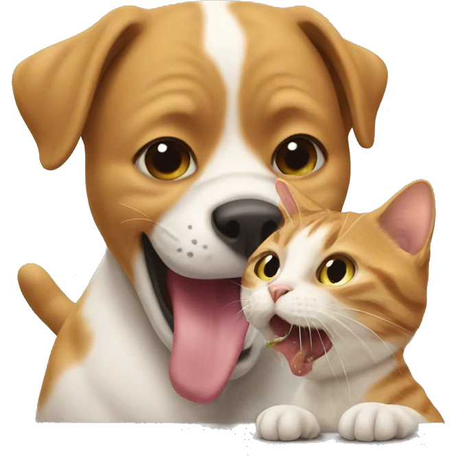 Cat eating dog emoji