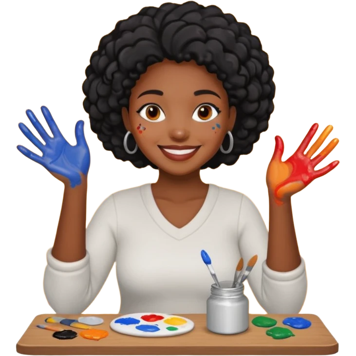 Ceramic Painter black woman emoji