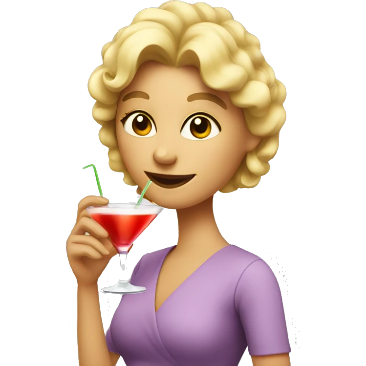 Lady drinking a cocktail emoji