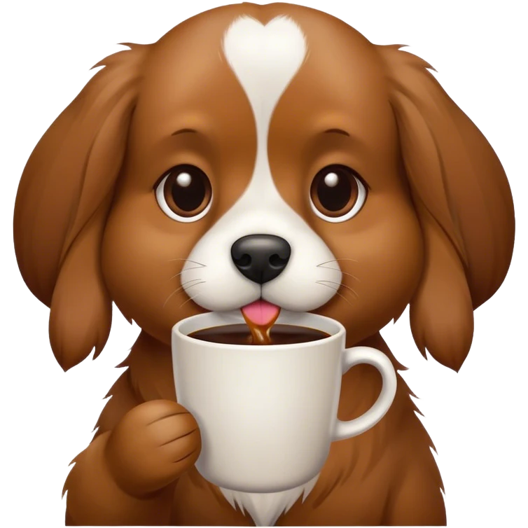 Dog and coffee emoji