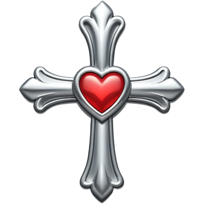 Chrome heart cross emoji