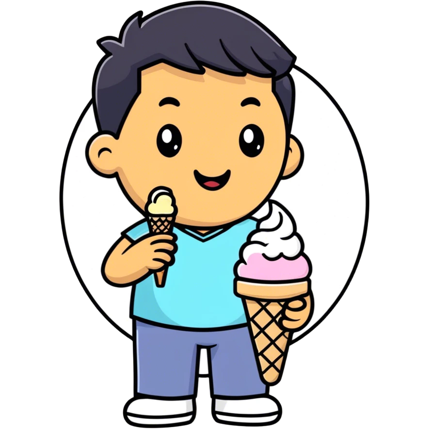 Indian with icecream emoji
