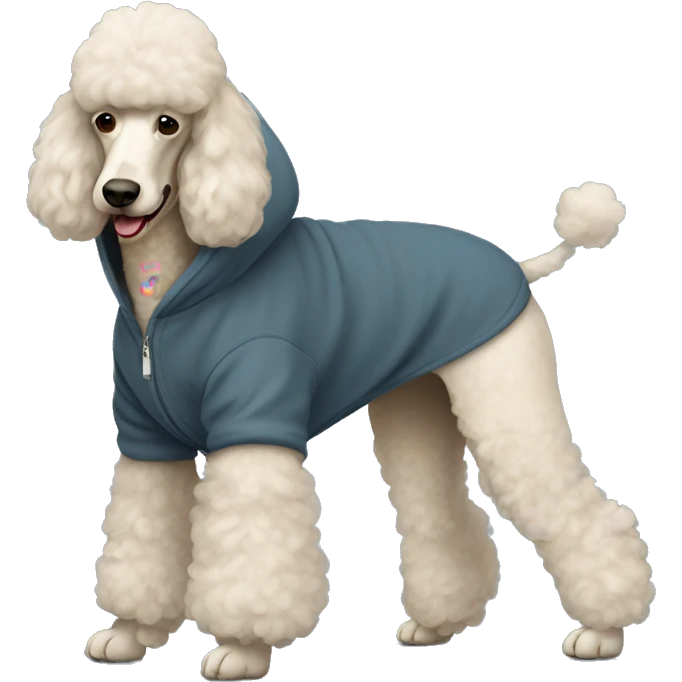 Standard poodle wearing hoodie  emoji