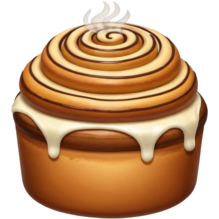 A Cinnabon with coffee emoji