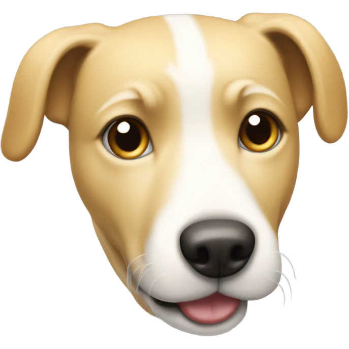 blonde dog with white stripe floppy ears emoji