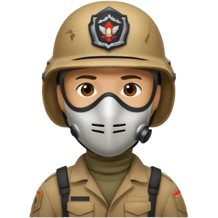 soldier with helmet and wearing mask emoji