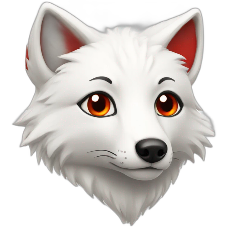 white fox with red tail emoji