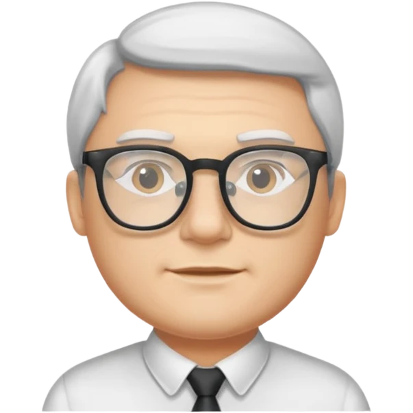 man with glasses with clear frame emoji