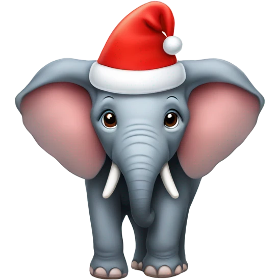 An elephant with Santa’s hat  emoji