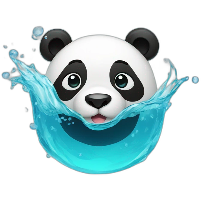 Panda in water  emoji