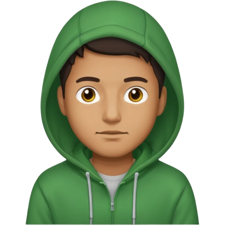 Man — green hoodie emoji