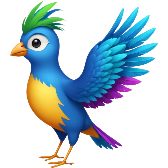 small bird dancing on air emoji