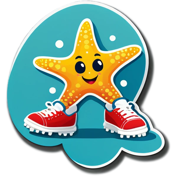 Starfish wearing soccer shoes  emoji