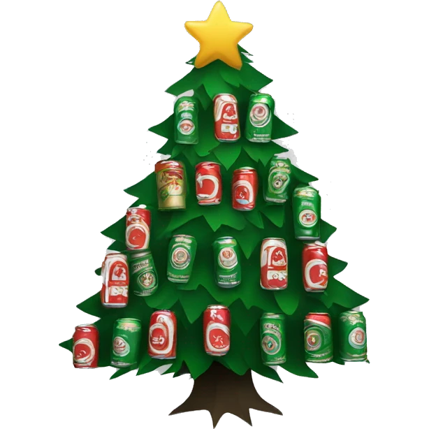 Christmas Tree with beer cans on it  emoji