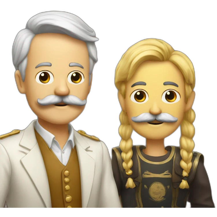 grandema and Beer of the mustache emoji