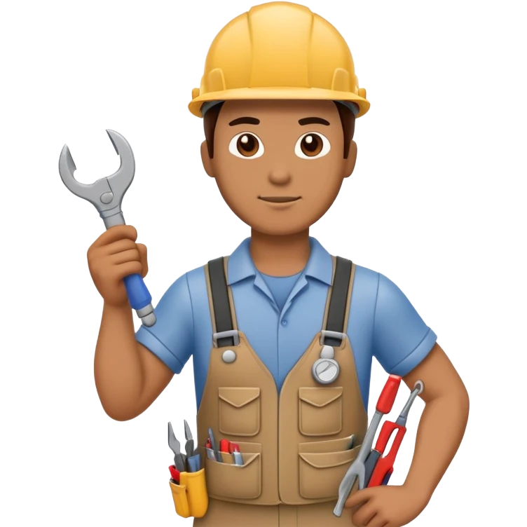 HVAC technician with tools action figure emoji