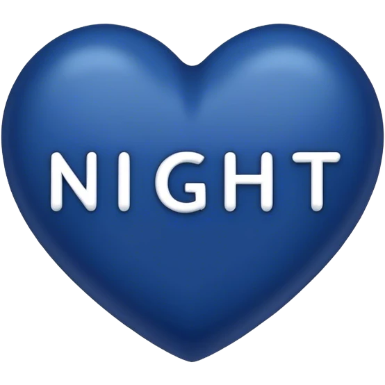 Dark blue heart with Night in the middle  emoji