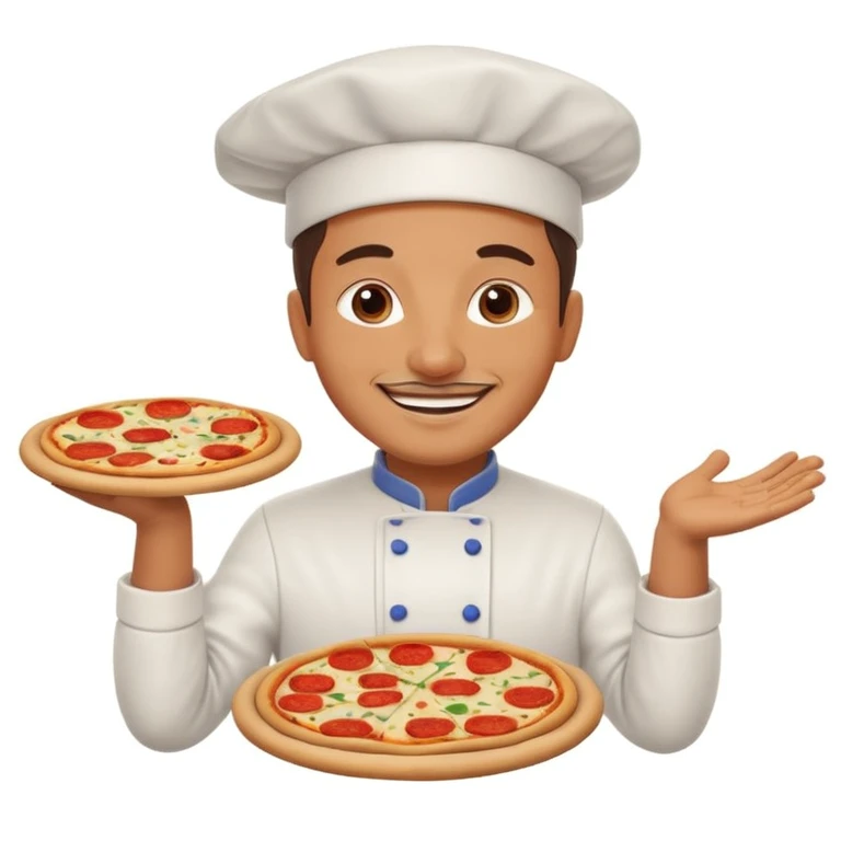 smiling Italian chef spinning pizza dough emoji