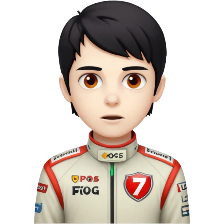 black haired zombie formula 1 racer emoji