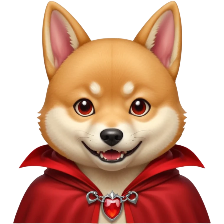 Shiba Vampire Dog in red collar cloak emoji