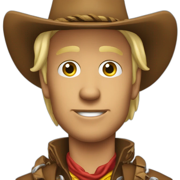 cowboy with dollar in eyes and trails behind him emoji