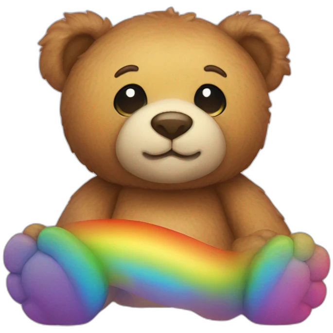Rainbow teddy bear emoji