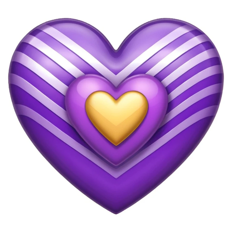 purple heart with a chevron pattern emoji