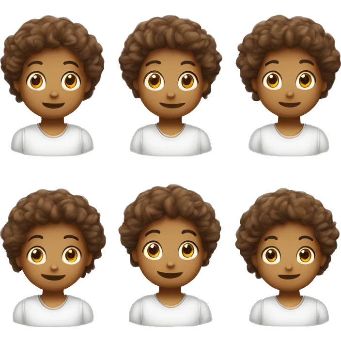 bambino di carnagione bianca con capelli ricci marroni emoji