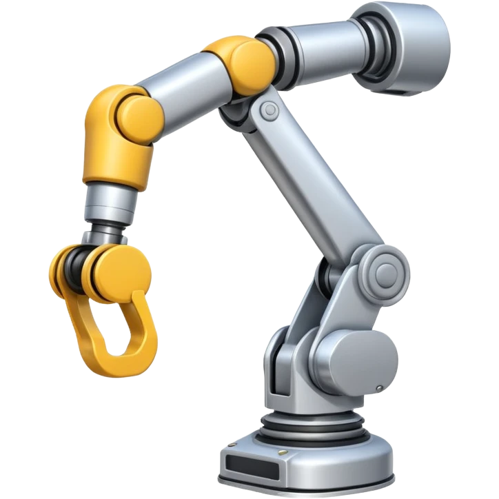 Industrial Arm – Silver robotic arm, gripping tool emoji
