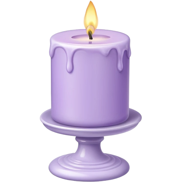 Lilac-lavender-pastel-violet candle on a white tall marble stand emoji