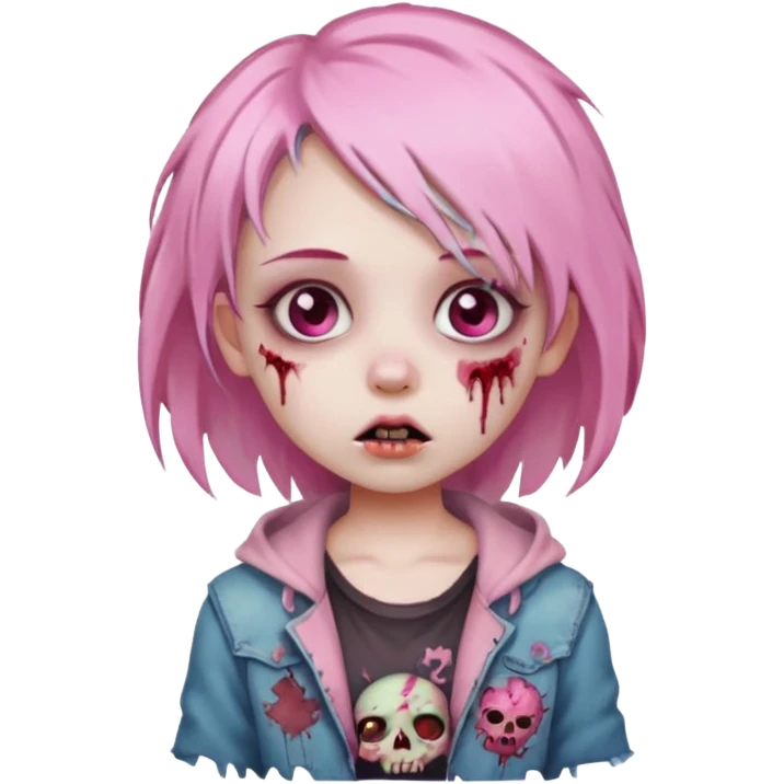 girl zombie with baby pink hair emoji