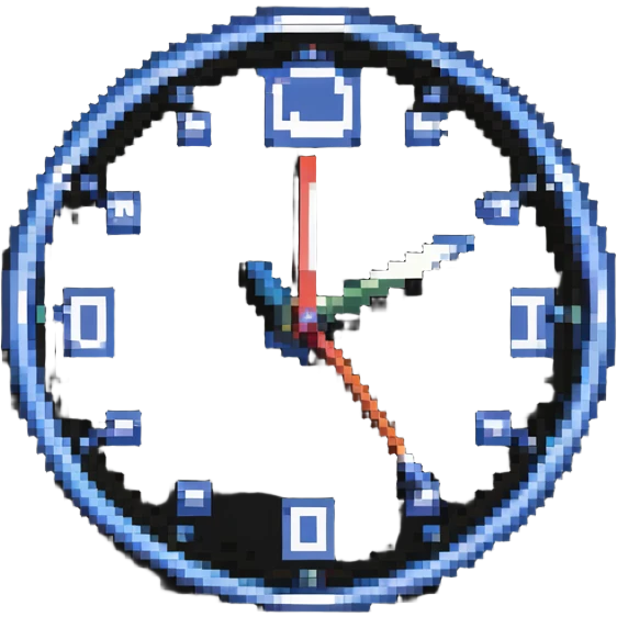 A simple analog clock in retro style emoji