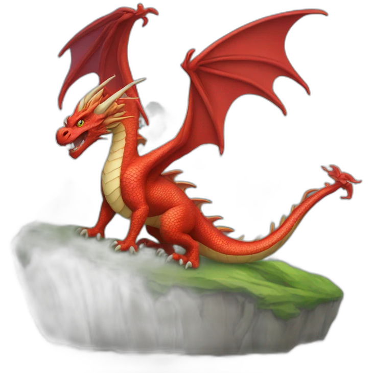 Un dragon avec une montagne emoji