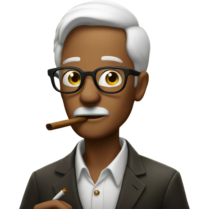 Man smoking cigar with glasses emoji